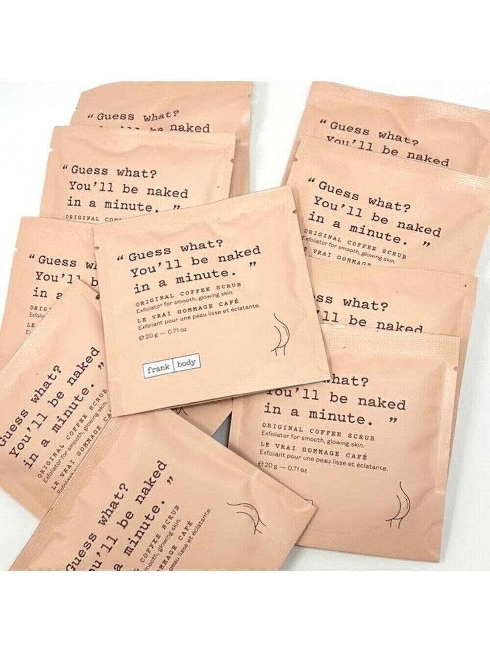 Frank Body Original Coffee Body Scrub .71oz Exfoliating Bath Scrub 10 PACK!!